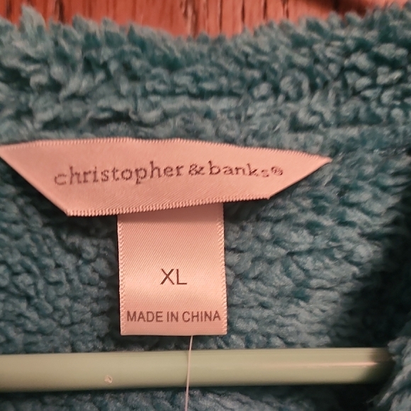 Christopher & Banks Aqua Button-Up Vest - Picture 2 of 6